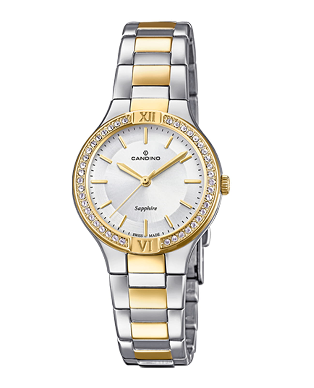 Candino Candino Elegance C4627/1  C4627/1 кварцевые женские часы серебристый циферблат, браслет нержавеющая сталь 316l — вид спереди
