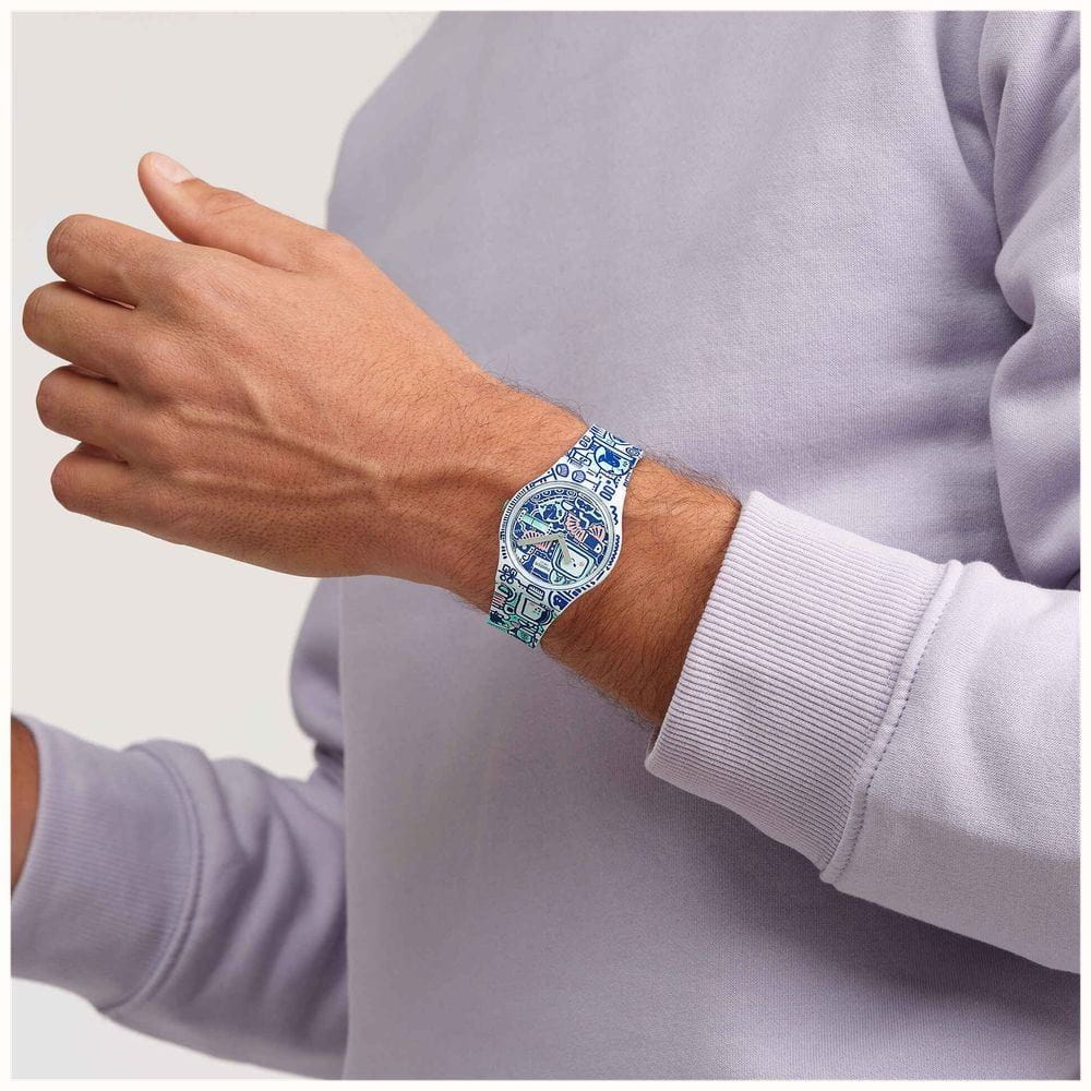 Swatch Swatch Gent Biosourced Standart SO28Z702 женские часы цветной циферблат на запястье