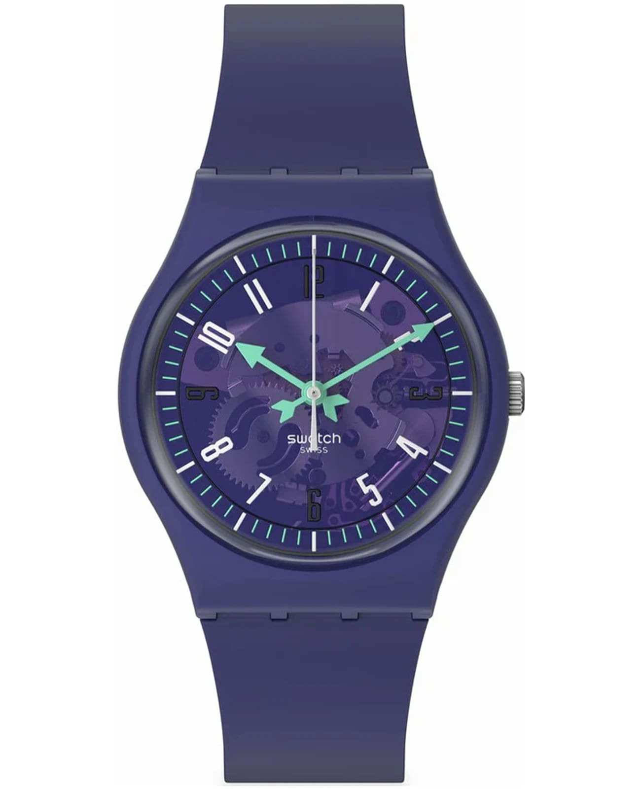 Swatch Swatch Gent Biosourced Standard SO28V102  SO28V102 кварцевые мужские часы прозрачный циферблат, браслет силикон — вид спереди
