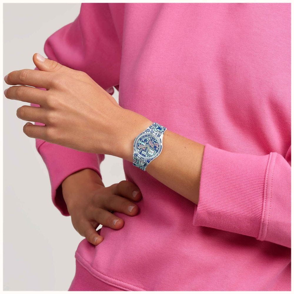 Оригинальные часы Swatch Swatch Gent Biosourced Standart SO28Z702 кварцевые калибр механизма  общий вид