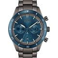 Hugo Boss Hugo Boss Santiago HB1513863  HB1513863 кварцевые мужские часы синий циферблат, браслет нержавеющая сталь с ip-покрытием — вид спереди