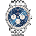 Breitling Breitling Navitimer B01 Chronograph 46 AB0127211C1A1  AB0127211C1A1 механические мужские часы синий циферблат, браслет нержавеющая сталь — вид спереди