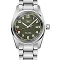 Longines Longines Spirit L3.811.4.03.6  L38114036 механические мужские часы зеленый циферблат, браслет нержавеющая сталь — вид спереди