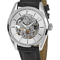 Jacques Lemans Jacques Lemans 1-1909A  1-1909A механические мужские часы серебристый циферблат, браслет кожаный — вид спереди