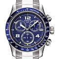 Tissot Tissot-V8 Quartz Chronograph T039.417.11.047.02 V8  T0394171104702 кварцевые мужские часы  синий циферблат, браслет  — вид спереди