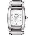 Tissot Tissot T-Trend T10 T073.310.11.017.01  T0733101101701 кварцевые женские часы белый циферблат, браслет 18-каратное желтое золото — вид спереди