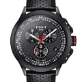 Tissot Tissot T-Race Cycling Vuelta 2022 Special Edition T135.417.37.051.02 T Race Cycling T1354173705102 кварцевые мужские часы черный циферблат, браслет кожаный — вид спереди