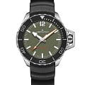Hamilton Hamilton Khaki Navy Frogman Auto H77455360  H77455360 механические мужские часы зеленый циферблат, браслет каучук — вид спереди