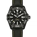TAG Heuer TAG Heuer Aquaracer WAY218A.FC6362  WAY218A.FC6362 механические мужские часы  черный циферблат, браслет нейлон — вид спереди