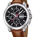 Jaguar Jaguar Le Chronographe J975/4  J975/4 механические мужские часы черный циферблат, браслет кожаный — вид спереди