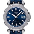 Tissot Tissot T-Race Swissmatic T115.407.17.041.00 T Race T1154071704100 механические мужские часы  синий циферблат, браслет кожаный — вид спереди
