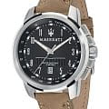Maserati Maserati R8851121004  R8851121004 кварцевые мужские часы черный циферблат, браслет кожаный — вид спереди