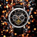 Stuhrling Stuhrling Majestic 1015.03 механические мужские часы часы, крупный план черный циферблат