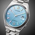 Citizen Citizen Tsuyosa NJ0151-53L механические мужские часы часы крупный план голубой циферблата