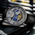 Stuhrling Stuhrling Majestic 1015.01 механические мужские часы часы, крупный план серебристый циферблат
