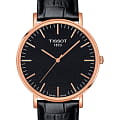 Tissot Tissot Everytime Large T109.610.36.051.00 Everytime T1096103605100 кварцевые мужские часы черный циферблат, браслет кожаный — вид спереди