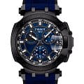 Tissot Tissot T-Race Chronograph T115.417.37.041.00 T Race T1154173704100 кварцевые мужские часы  синий циферблат, браслет силикон — вид спереди