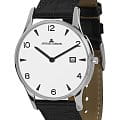 Jacques Lemans Jacques Lemans Classic 1-1850ZB  1-1850ZB кварцевые мужские часы белый циферблат, браслет кожаный — вид спереди
