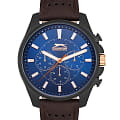 Slazenger Slazenger SL.09.2134.2.05  SL.09.2134.2.05 кварцевые мужские часы синий циферблат, браслет кожаный — вид спереди