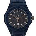 Plein Sport Plein Sport Fearless Date PSHDA0424  PSHDA0424 кварцевые мужские часы синий циферблат, браслет силикон — вид спереди