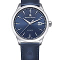 Maurice Lacroix Maurice Lacroix 1975 756008-SS001-430-4  756008-SS001-430-4 механические мужские часы синий циферблат, браслет кожаный — вид спереди