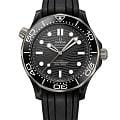 Omega Omega Seamaster Diver 300M 210.92.44.20.01.001  Diver 300m 21092442001001 механические мужские часы черный циферблат, браслет каучук — вид спереди