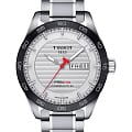 Tissot Tissot PRS 516 Powermatic 80 T100.430.11.031.00 PRS 516 T1004301103100 механические мужские часы белый циферблат, браслет нержавеющая сталь — вид спереди