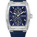 Police Police Creed PEWJQ0004502  PEWJQ0004502 кварцевые мужские часы синий циферблат, браслет силикон — вид спереди