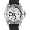 Jacques Lemans Jacques Lemans 42-11B  42-11B кварцевые мужские часы серебристый циферблат, браслет кожаный — вид спереди