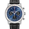 Breitling Breitling Navitimer B01 Chronograph 43 AB0121211C1P1  AB0121211C1P1 механические мужские часы синий циферблат, браслет кожаный — вид спереди