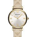 Emporio Armani Emporio Armani AR11127  AR11127 кварцевые женские часы серебристый циферблат, браслет кожаный — вид спереди