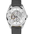 Jacques Lemans Jacques Lemans 1-2087A  1-2087A механические мужские часы белый циферблат, браслет кожаный — вид спереди