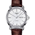Tissot Tissot Automatics III T065.430.16.031.00 Automatics III T0654301603100 механические мужские часы белый циферблат, браслет кожаный — вид спереди