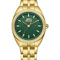 Slazenger Slazenger SL.09.2344.4.06  SL.09.2344.4.06 кварцевые женские часы зеленый циферблат, браслет суперметалл с pvd покрытием — вид спереди