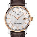 Tissot Tissot Titanium Automatic T087.407.56.037.00  T0874075603700 механические мужские часы белый циферблат, браслет кожаный — вид спереди