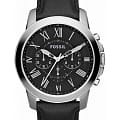 Fossil Fossil Georgia  FS4812  FS4812 кварцевые мужские часы черный циферблат, браслет кожа + текстиль — вид спереди