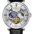 Stuhrling Stuhrling Majestic 1015.01  1015.01 механические мужские часы  серебристый циферблат, браслет кожаный — вид спереди