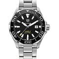 TAG Heuer TAG Heuer Aquaracer Calibre 5 Automatic WAY201A.BA0927  WAY201A.BA0927 механические мужские часы черный циферблат, браслет нержавеющая сталь — вид спереди