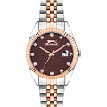 Slazenger Slazenger SL.09.2240.3.07  SL.09.2240.3.07 кварцевые женские часы  коричневый циферблат, браслет суперметалл с ip покрытием — вид спереди