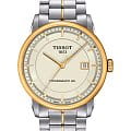 Tissot Tissot Luxury Powermatic 80 T086.407.22.261.00  T0864072226100 механические мужские часы бежевый циферблат, браслет сталь c pvd покрытием — вид спереди