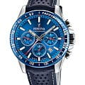 Festina Festina Timeless Chrono F20561/3  F20561/3 кварцевые мужские часы  синий циферблат, браслет кожаный — вид спереди