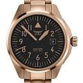 Aviator Aviator Airacobra 43 Type A V.1.38.2.316.5  V.1.38.2.316.5 кварцевые мужские часы черный циферблат, браслет нержавеющая сталь с pvd-покрытием — вид спереди