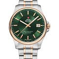 Swiss Military by Chrono Swiss Military by Chrono Сверхточные SM30200.33  SM30200.33 кварцевые мужские часы зеленый циферблат, браслет нержавеющая сталь с pvd-покрытием — вид спереди