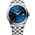 Longines Longines Flagship L4.984.4.98.6  L49844986 механические мужские часы синий циферблат, браслет нержавеющая сталь — вид спереди