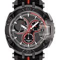 Tissot Tissot T-Race Chronograph T092.417.37.067.00 T Race T0924173706700 кварцевые мужские часы  черный циферблат, браслет 18-каратное желтое золото — вид спереди