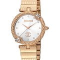 Just Cavalli Just Cavalli JC1L197M0085  JC1L197M0085 кварцевые женские часы  белый циферблат, браслет сталь c pvd покрытием — вид спереди