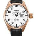 Aviator Aviator Airacobra V.1.22.2.152.4  V.1.22.2.152.4 кварцевые мужские часы белый циферблат, браслет кожаный — вид спереди