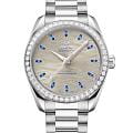Omega Omega Seamaster Aqua Terra 220.55.38.20.99.003 Aqua Terra 22055382099003 механические женские часы золотой циферблат, браслет 18-каратное белое золото — вид спереди