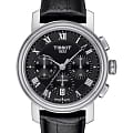 Tissot Tissot Bridgeport Automatic Valjoux T097.427.16.053.00 Bridgeport T0974271605300 механические мужские часы черный циферблат, браслет кожаный — вид спереди