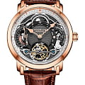 Stuhrling Stuhrling Celestial Timekeeper 1017.04  1017.04 механические мужские часы  серебристый циферблат, браслет кожаный — вид спереди